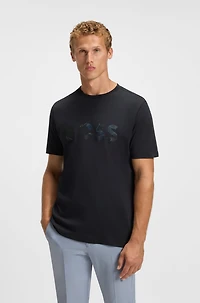 Cotton-jersey T-shirt with logo print