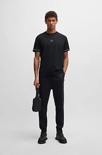 Stretch-cotton T-shirt with logo badge