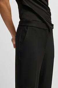Slim-fit trousers with bootcut leg