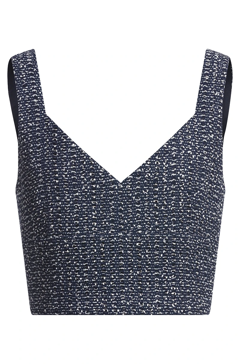 Tailored top two-tone crochet tweed