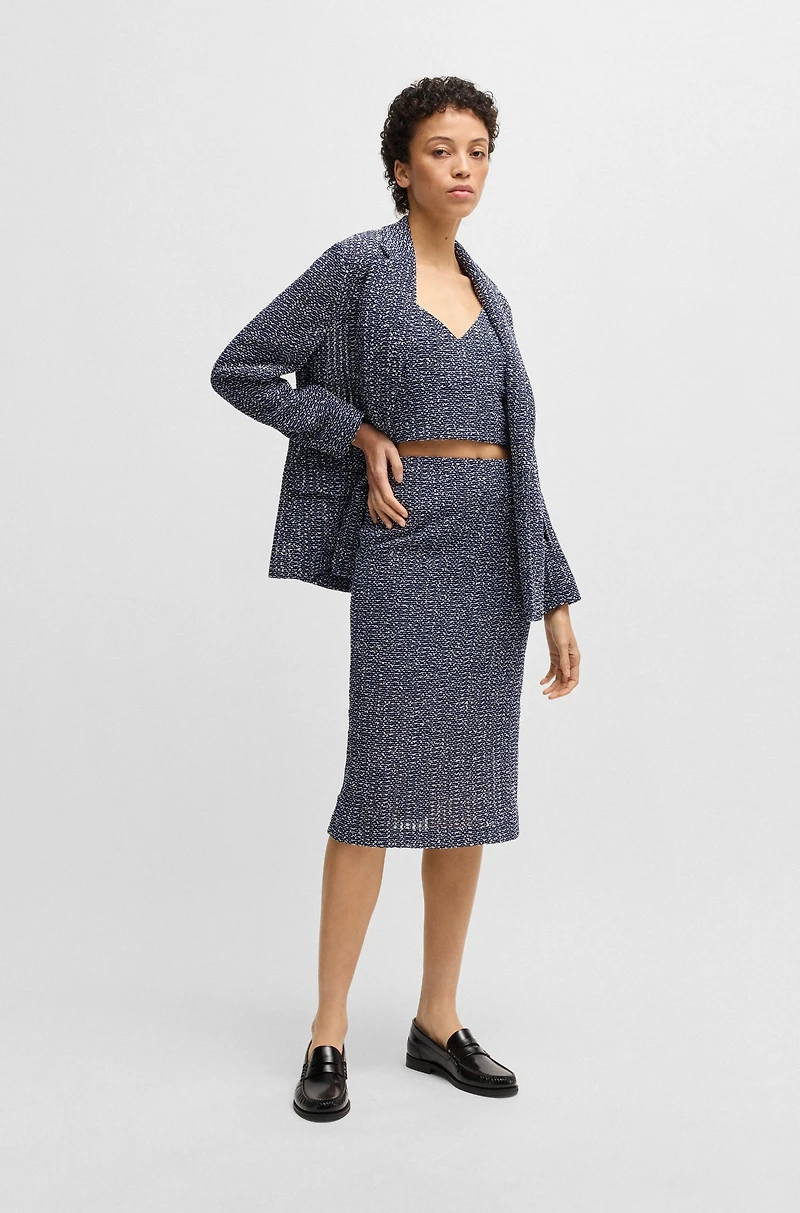 Tailored top two-tone crochet tweed