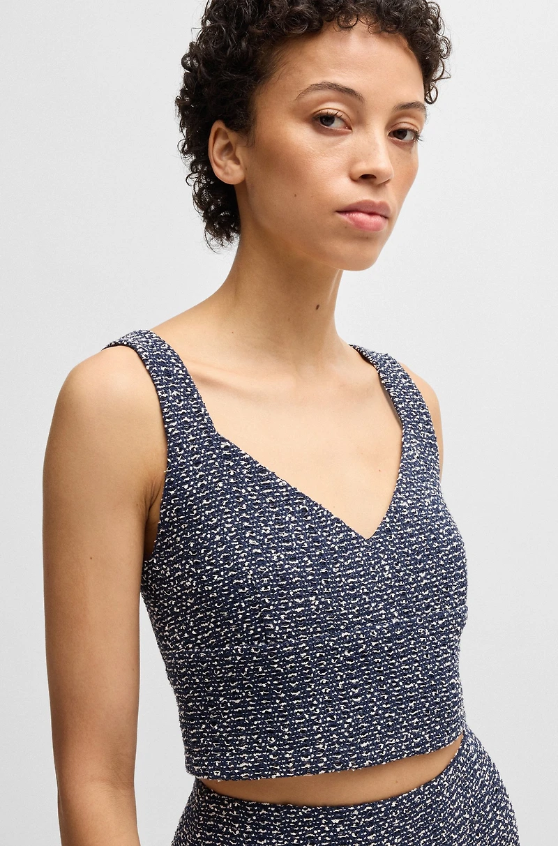Tailored top two-tone crochet tweed