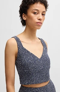 Tailored top two-tone crochet tweed