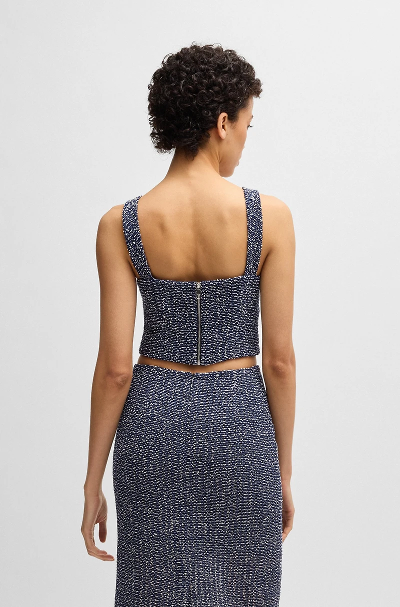 Tailored top two-tone crochet tweed