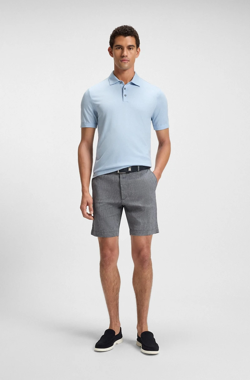 Regular-fit shorts a linen blend with drawcord