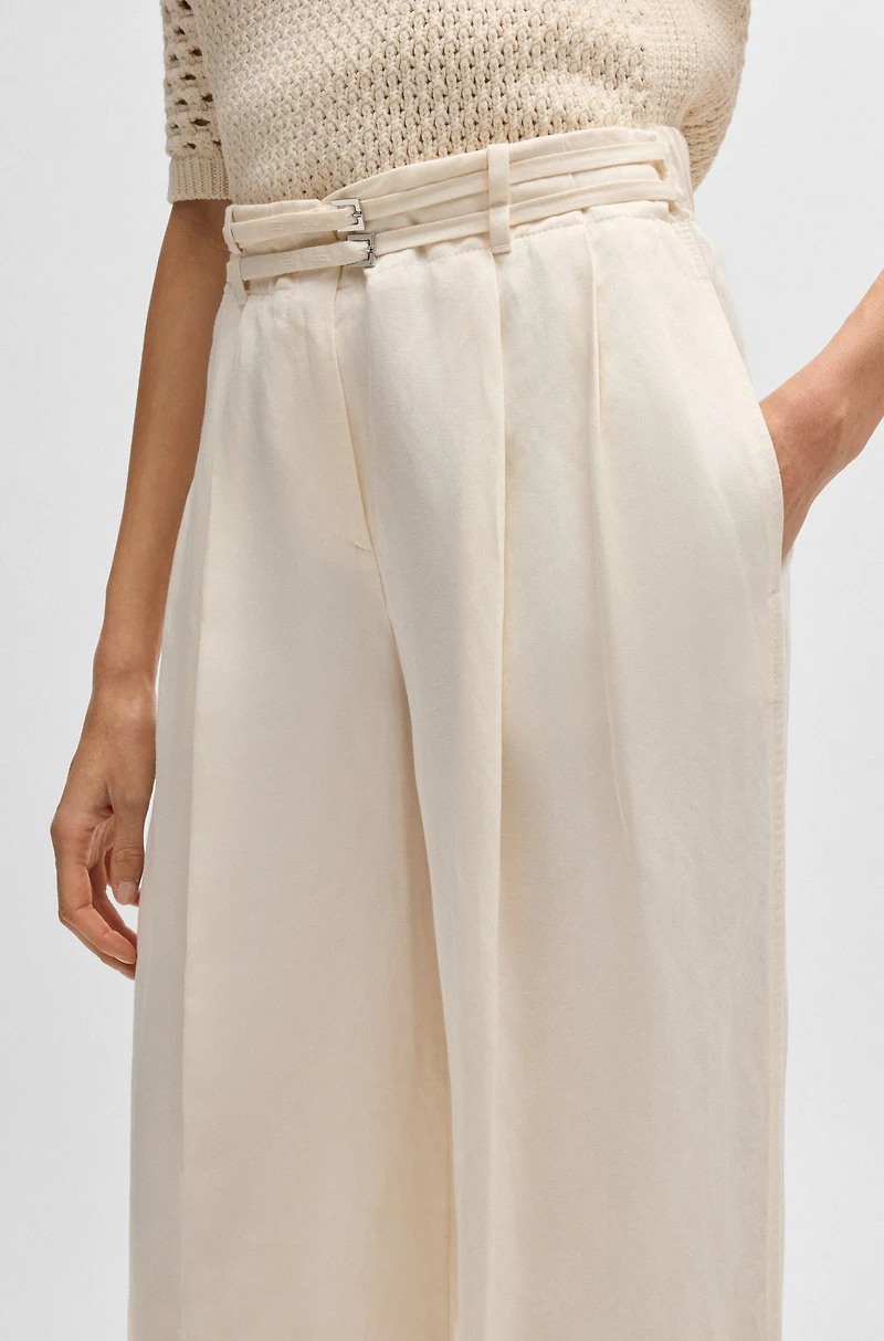 Relaxed-fit trousers with wide leg