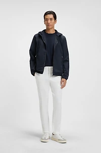 Water-repellent jacket crinkle fabric with adjustable hood