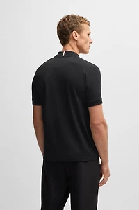 Active polo shirt with block stripe