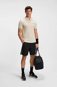 Active quick-dry polo shirt with gradient monogram jacquard