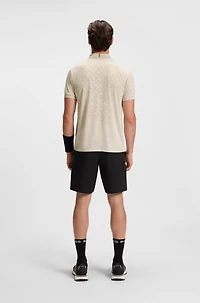 Active quick-dry polo shirt with gradient monogram jacquard