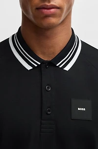 Paddy stretch-cotton polo shirt with striped collar