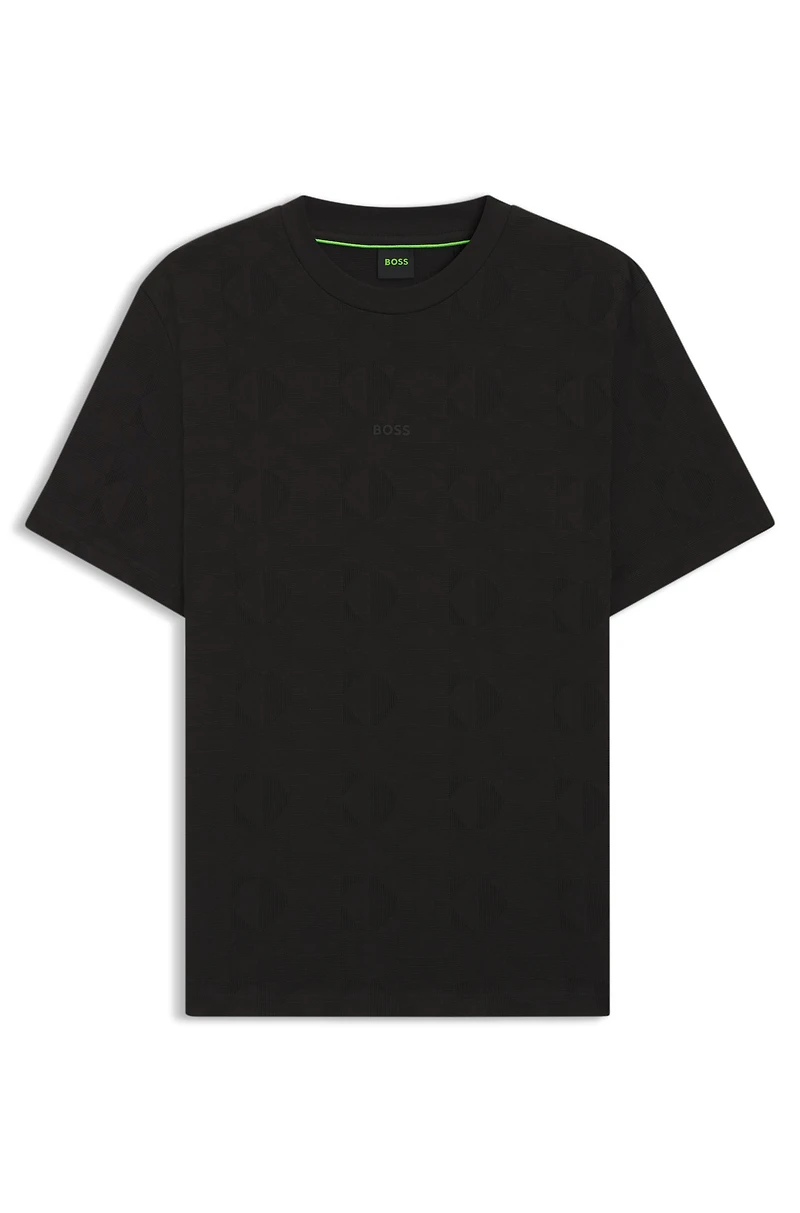 Relaxed-fit T-shirt cotton with circle jacquard