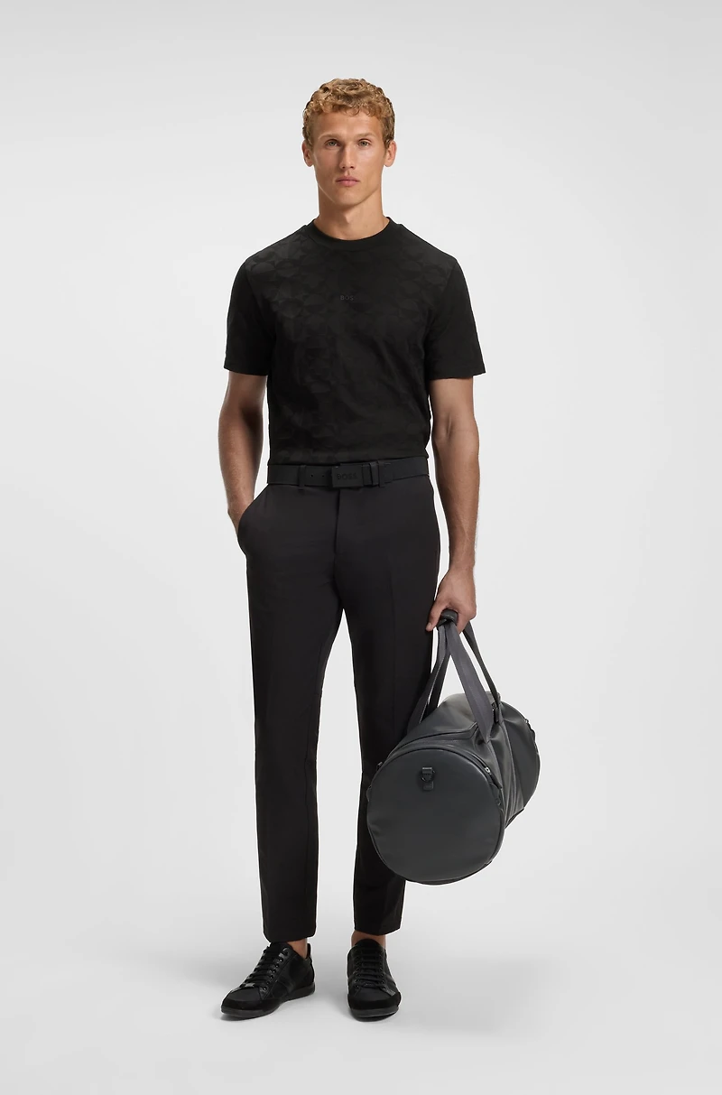Relaxed-fit T-shirt cotton with circle jacquard