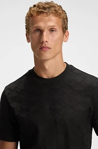 Relaxed-fit T-shirt cotton with circle jacquard