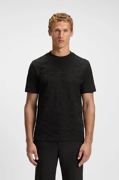 Relaxed-fit T-shirt cotton with circle jacquard