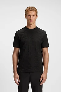 Relaxed-fit T-shirt cotton with circle jacquard