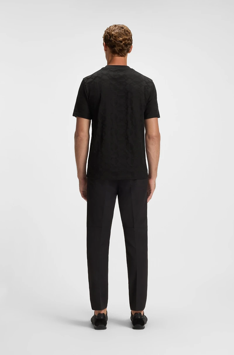 Relaxed-fit T-shirt cotton with circle jacquard