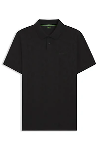 Cotton polo shirt with circle jacquard