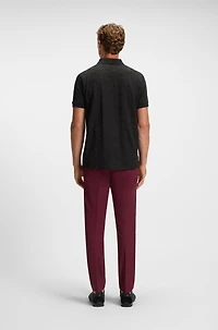 Cotton polo shirt with circle jacquard