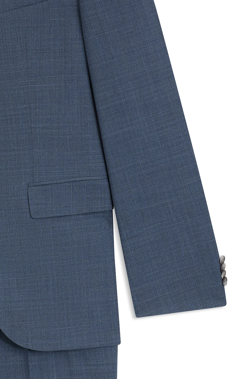 Regular-fit suit patterned stretch cloth
