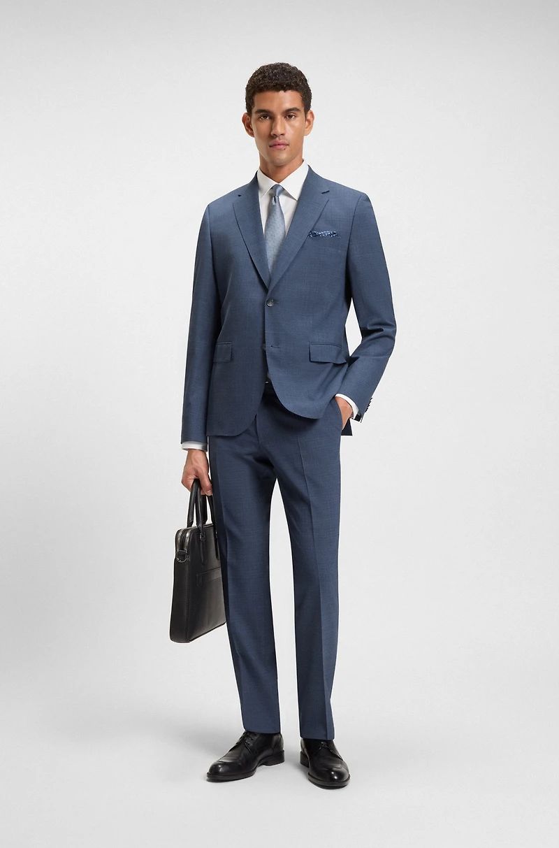 Regular-fit suit patterned stretch cloth