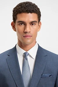 Regular-fit suit patterned stretch cloth