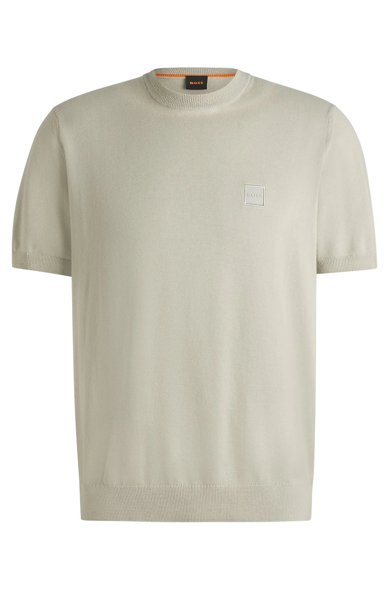 Knit T-shirt cotton and cashmere