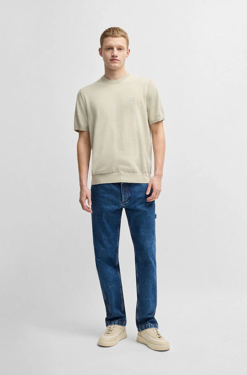 Knit T-shirt cotton and cashmere