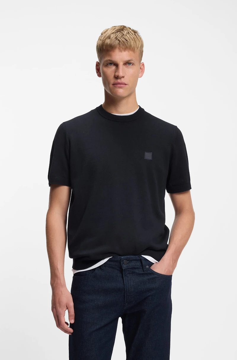 Knit T-shirt cotton and cashmere