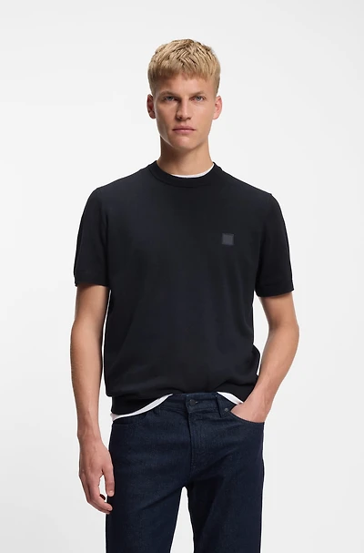 Knit T-shirt cotton and cashmere