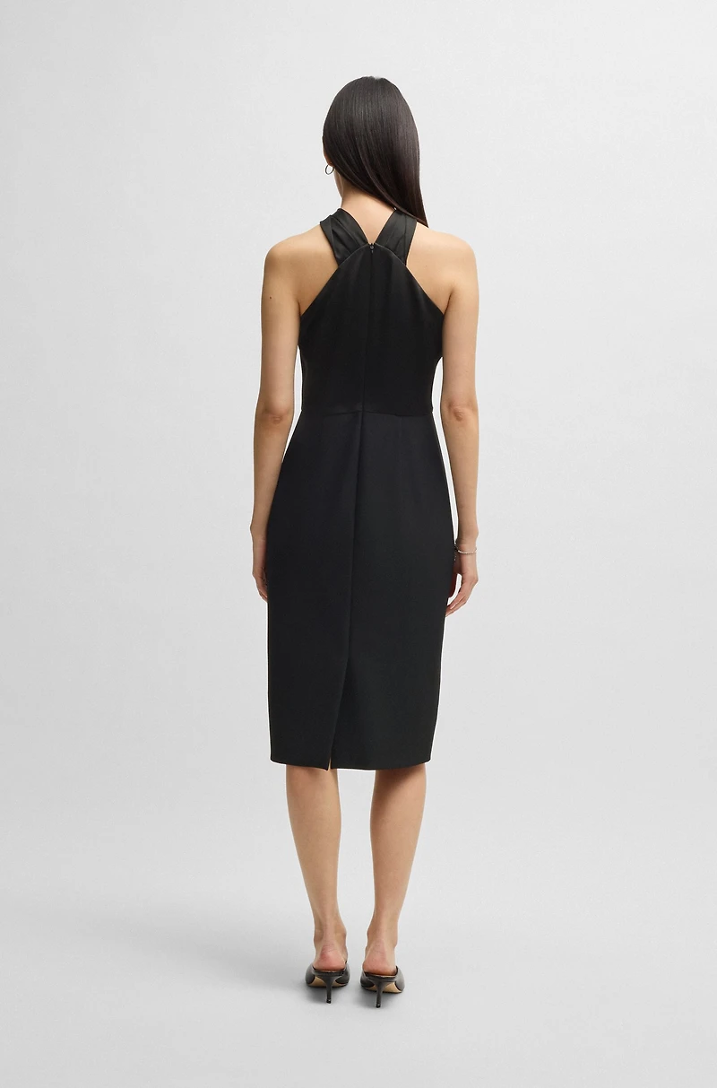 Twist-detail dress stretch fabric