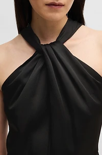 Twist-detail dress stretch fabric