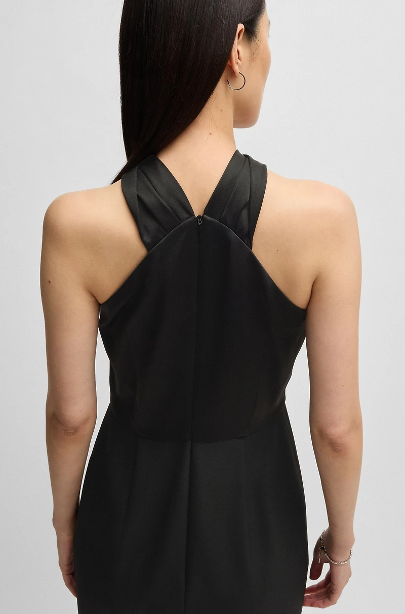 Twist-detail dress stretch fabric
