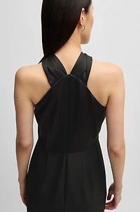 Twist-detail dress stretch fabric