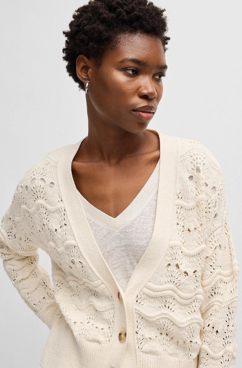 Open-knit cardigan a cotton blend