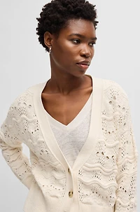 Open-knit cardigan a cotton blend