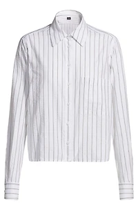 Regular-fit blouse a striped cotton blend