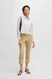 Regular-fit blouse a striped cotton blend