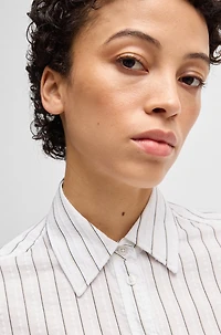 Regular-fit blouse a striped cotton blend