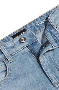 Flared-leg jeans blue comfort-stretch denim