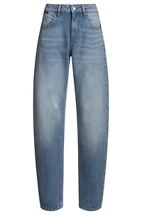 Barrel-leg jeans blue rigid denim