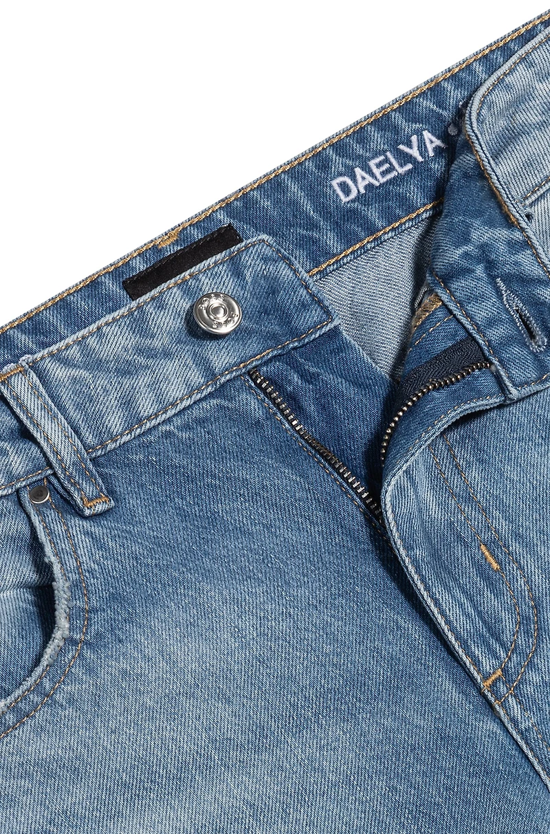 Barrel-leg jeans blue rigid denim
