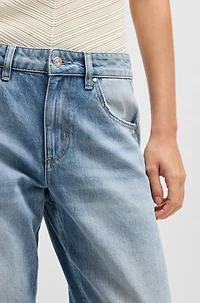Barrel-leg jeans blue rigid denim