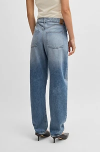 Barrel-leg jeans blue rigid denim