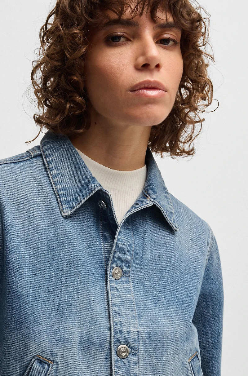 Straight-fit jacket blue rigid denim