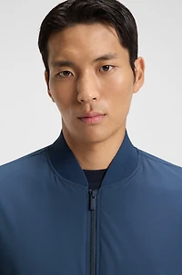 Slim-fit blouson jacket with knitted trims