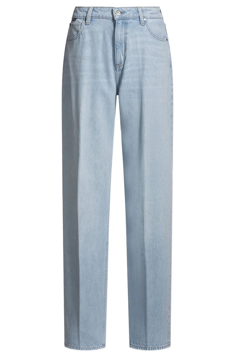Wide-leg jeans blue rigid denim