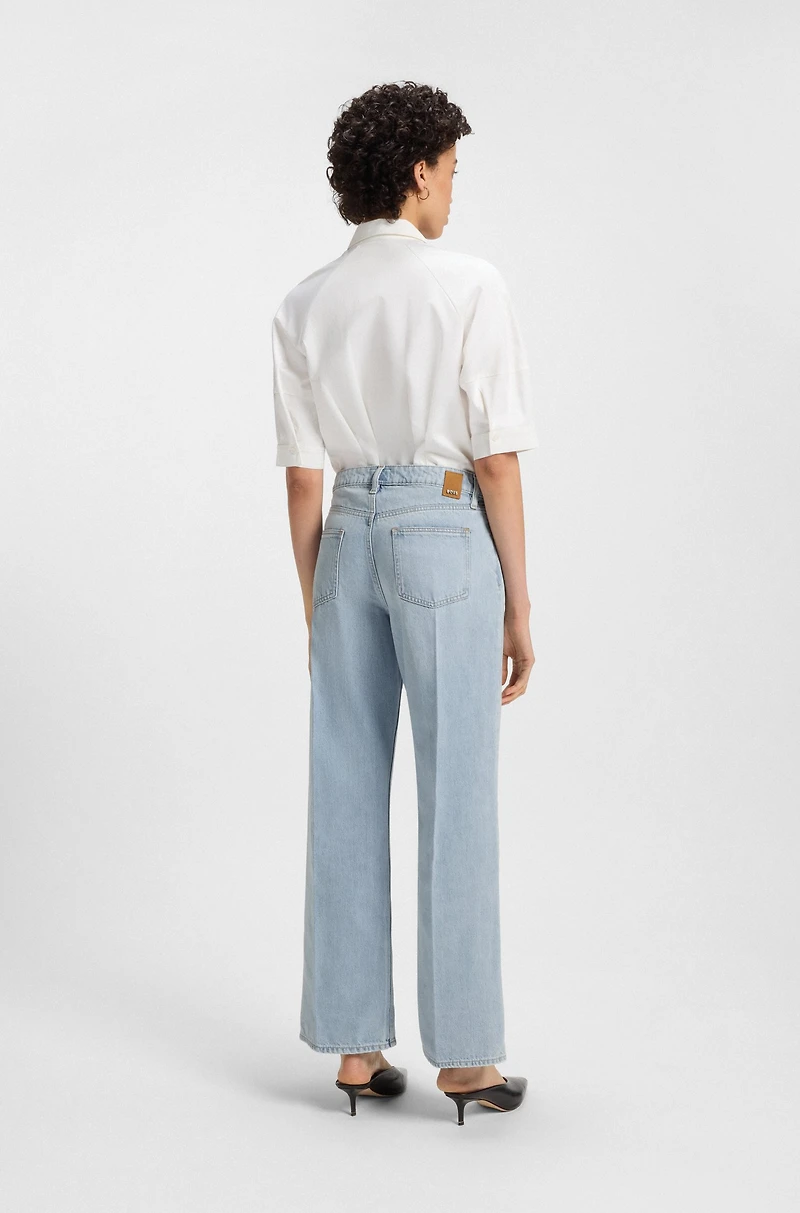 Wide-leg jeans blue rigid denim