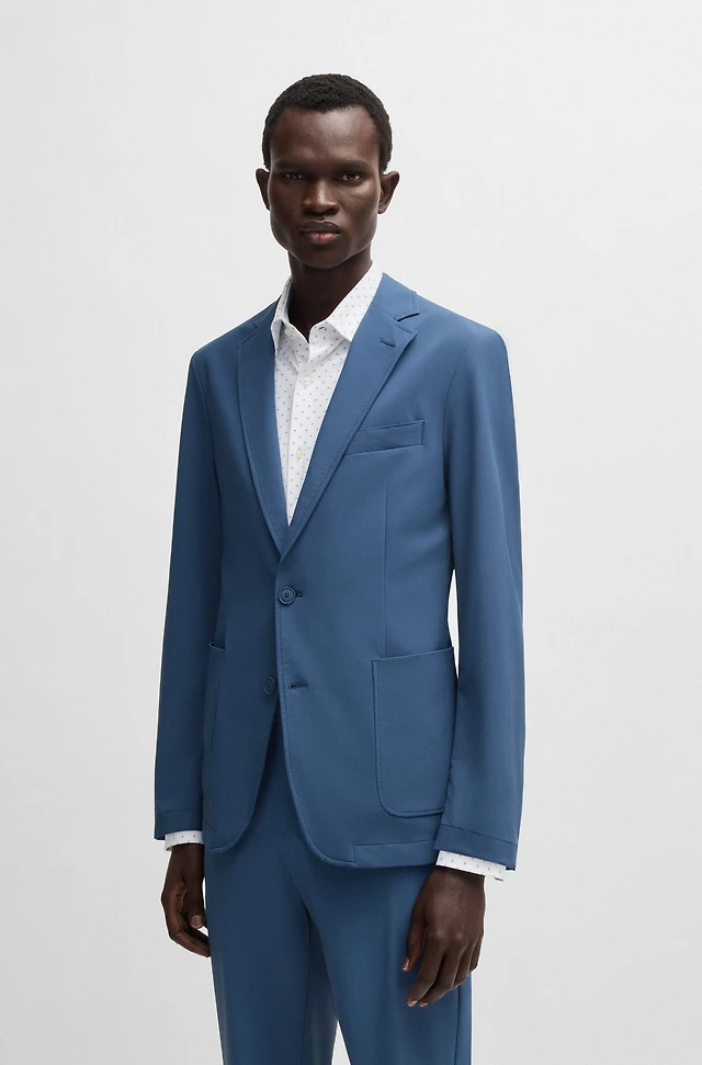 BOSS Slim-fit suit jacket travel-friendly stretch softshell | The Summit