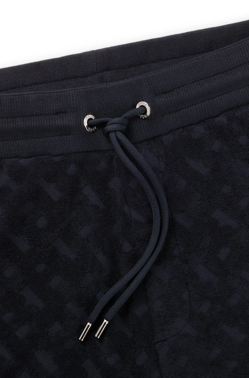 Cotton shorts with all-over monogram jacquard